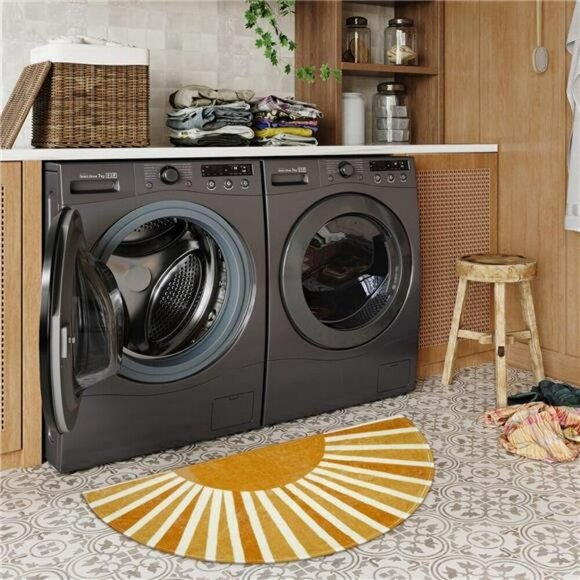 Boho Bathroom Rug Non Slip Washable Half Circle Mat Rainbow Door Mat Soft - Picture 3 of 8